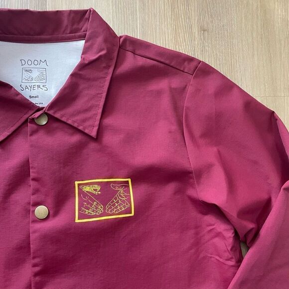 Doom Sayers Club Snake Shake Coaches Vinyl Jacket Skate Maroon Small - Picture 2 of 8